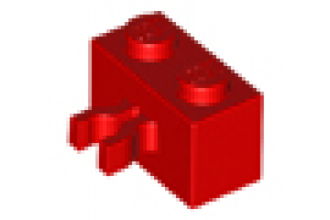 Yandan Tek Klipsli (Dikey Tutuş) Blok 2x1x2 Kırmızı